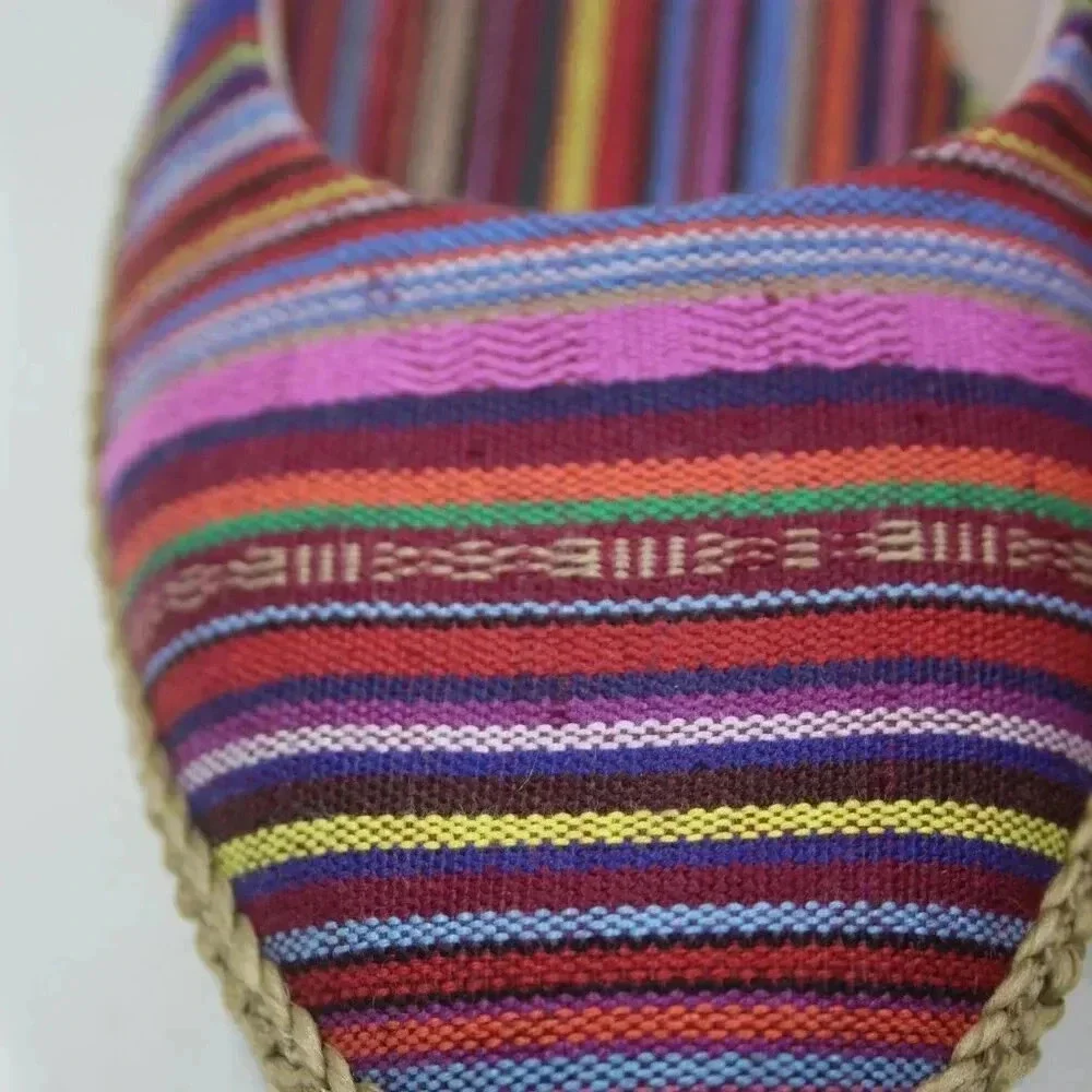 Beacon Women's Multicolor Mexican Aztec Slip-On Espadrilles Wedge Heels 7.5N